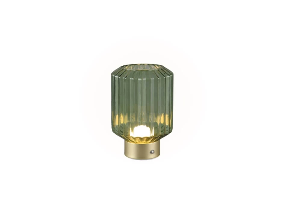 Oplaadbaar tafellampje Lord met groen glas