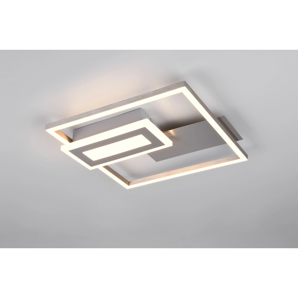 Vierkante plafondlamp Spiro nikkel 30cm Trio 4017807612431