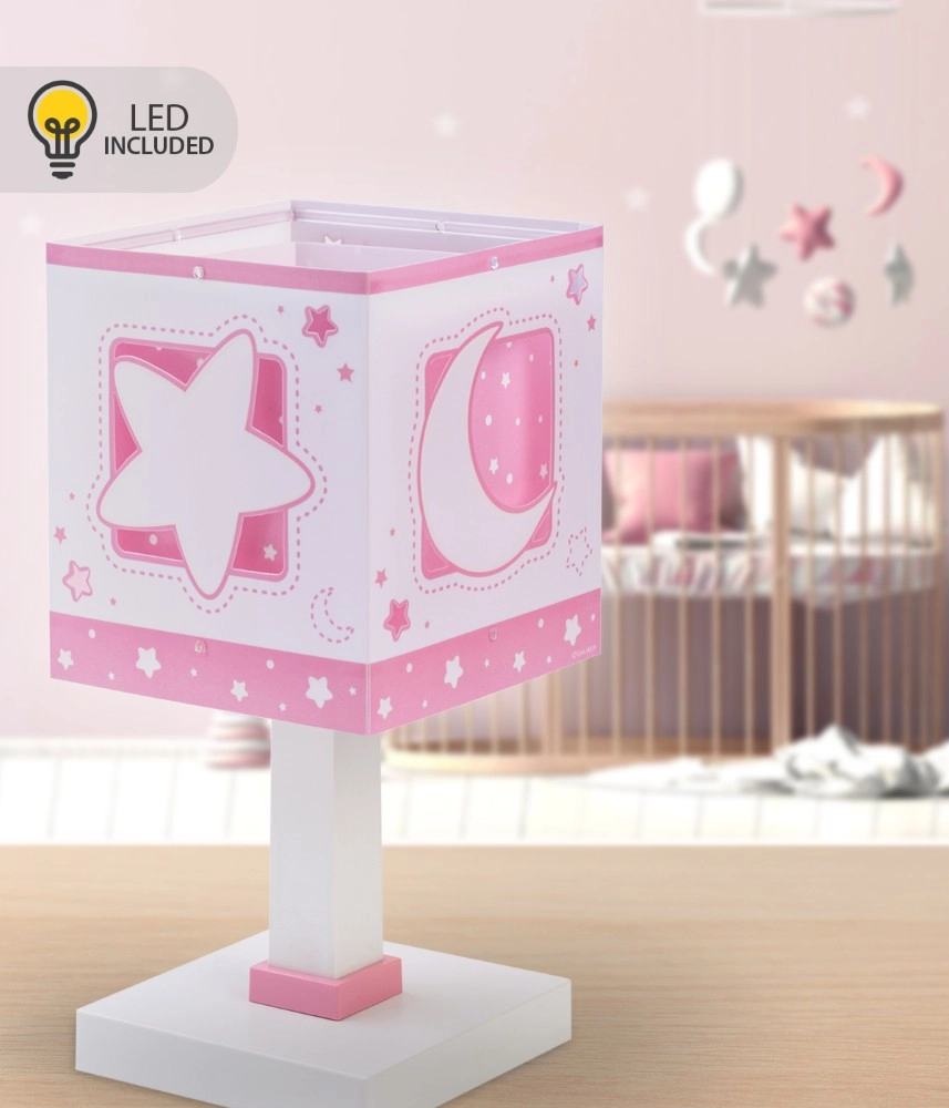 Tafellampje Moonlight roze glow in the dark Dalber 8420406002446