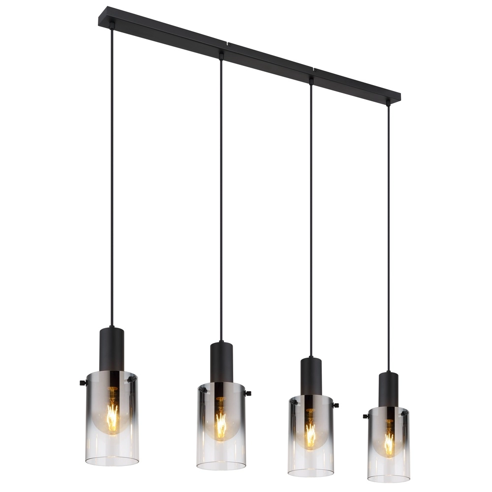 4-lichts hanglamp Florentina zwart design