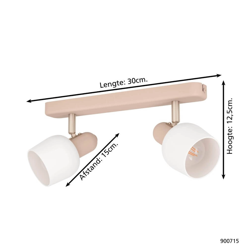 Japandi opbouwspot Corato 2-lichts Eglo 9008606262120