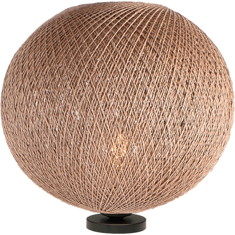 Tafellamp Corda zwart met rotan Ø 40cm