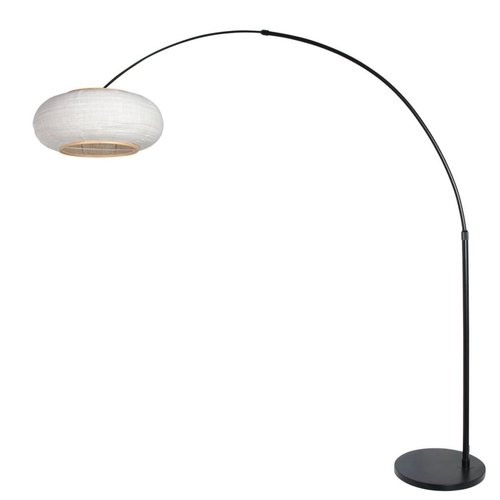 Zwarte booglamp Silva Alba met witte kap Steinhauer 8712746185867