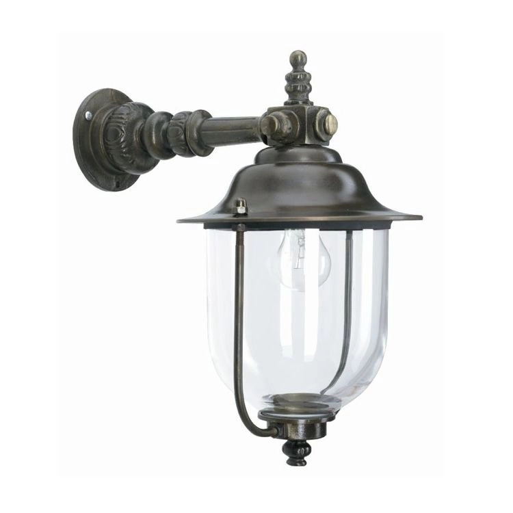 Landelijke buitenlamp Lindau 40cm brons bruin