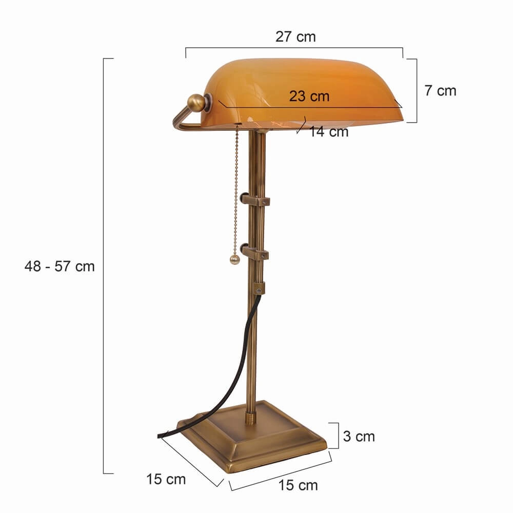 Bankierslamp Ancilla brons met bruin Steinhauer 8712746104417