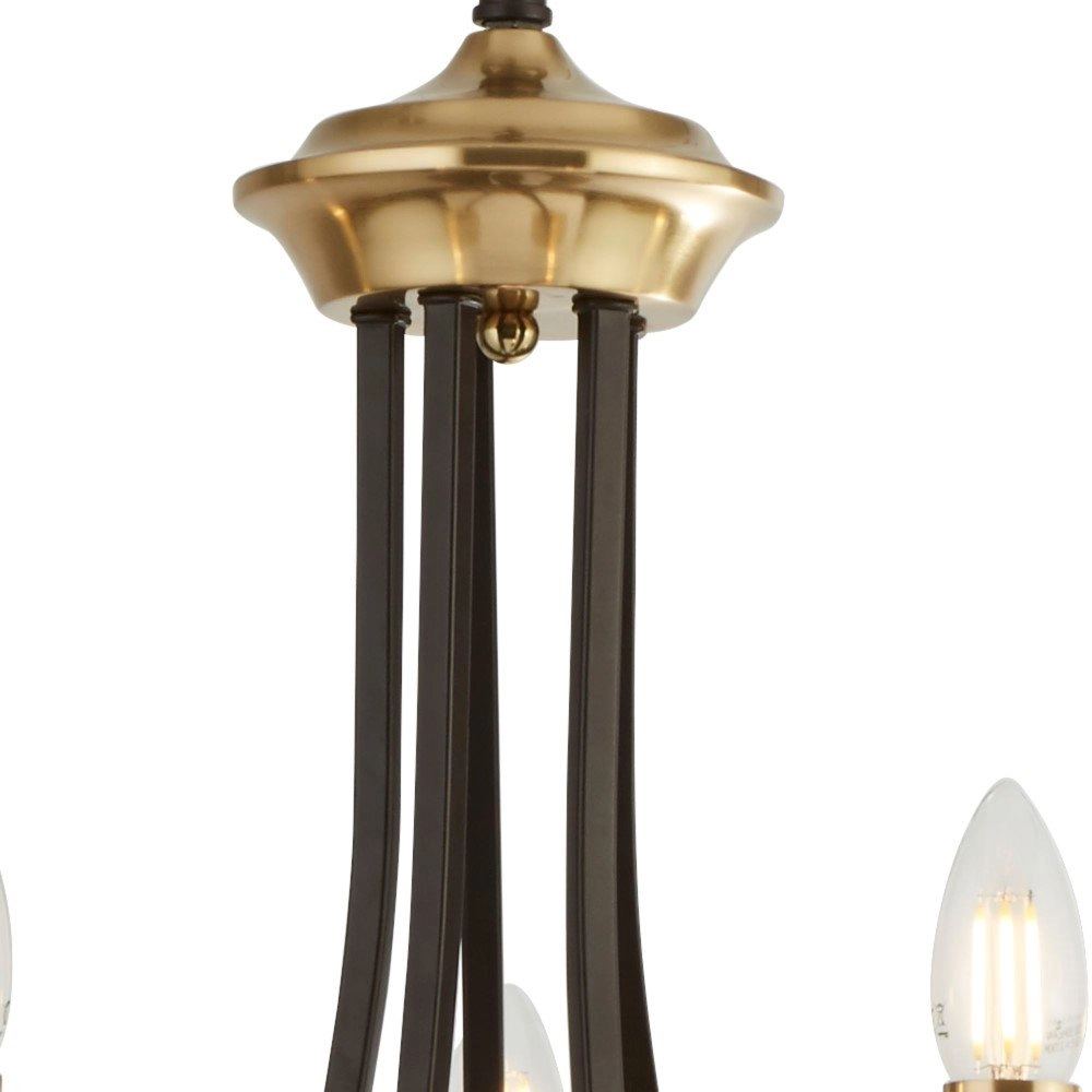 Klassieke kroonluchter Belfry 5-lichts 58cm brons met goud Searchlight 5053423135755