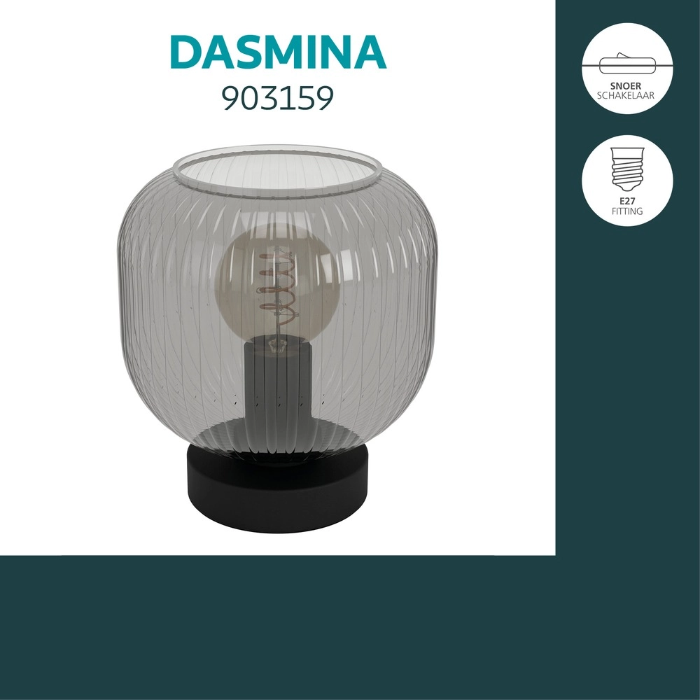 Design tafellamp Dasmina zwart Ø 20cm Eglo 9008606406395