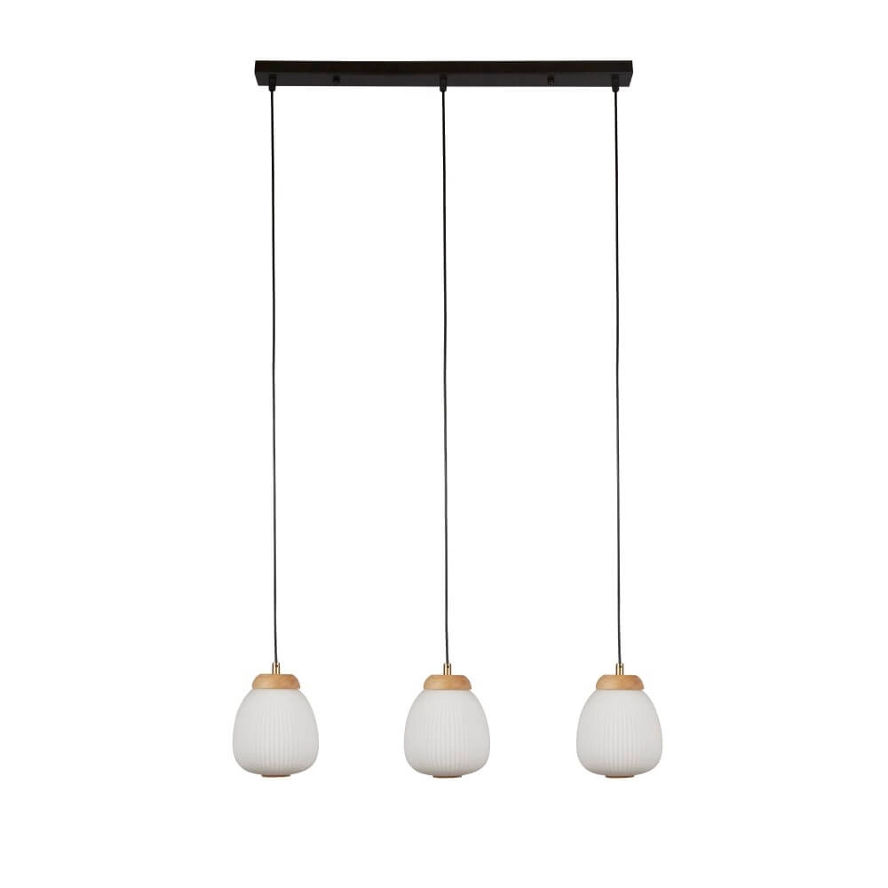 3-lichts hanglamp Ella zwart met wit