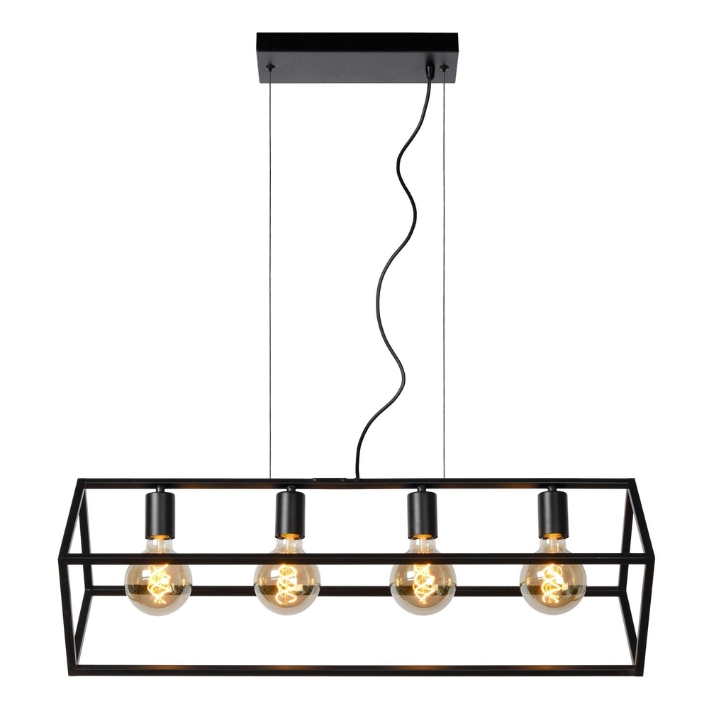 Moderne hanglamp Fabian 4-lichts zwart Lucide 5411212010803