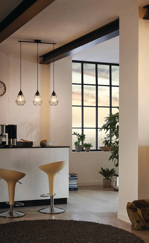 Hanglamp Tarbes 3-lichts zwart Eglo 9002759941895