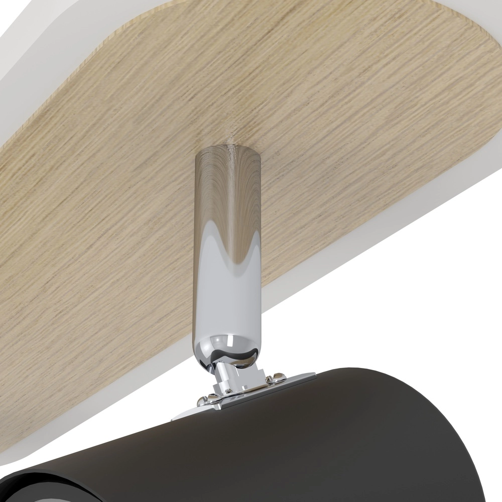Led plafondspot Rimbocchi 3L - zwart - houtlook Eglo 9008606316533
