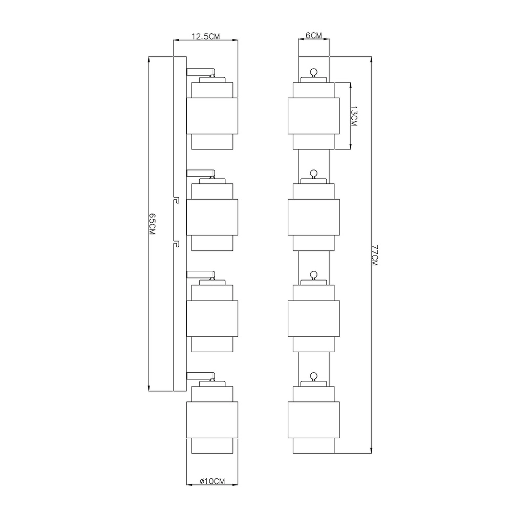 Design plafondlamp Milley 4-lichts zwart Globo 9007371589340