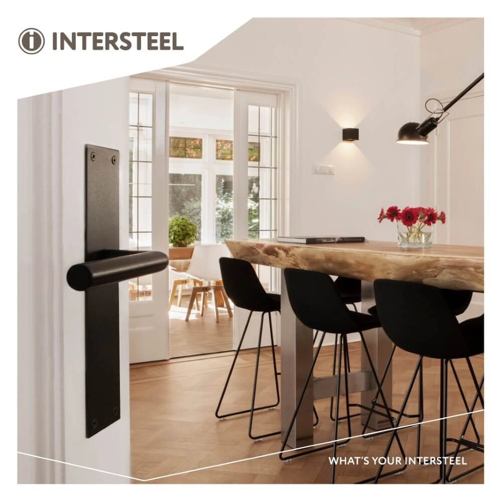 Strakke deurklink Jura blind zwart Intersteel 8714186489574