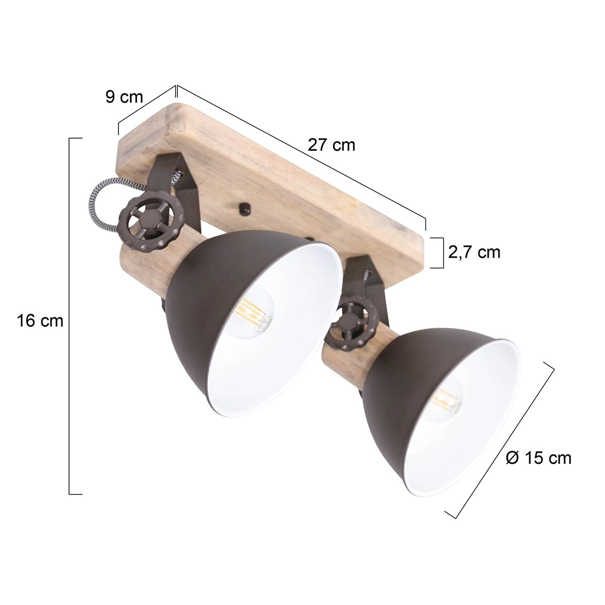 Plafondspot Gearwood 2-lichts Steinhauer 8712746129236