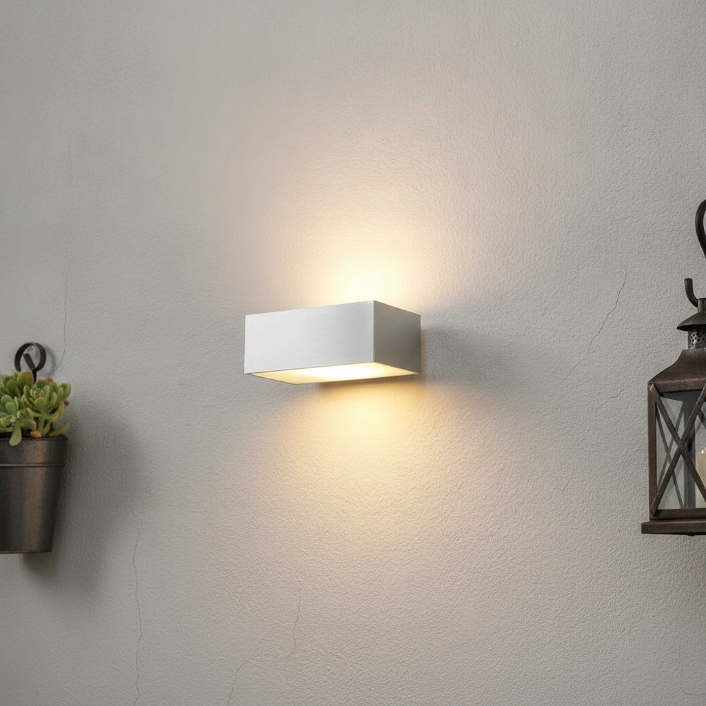 Led gevelspot Eindh 13cm-aluminium