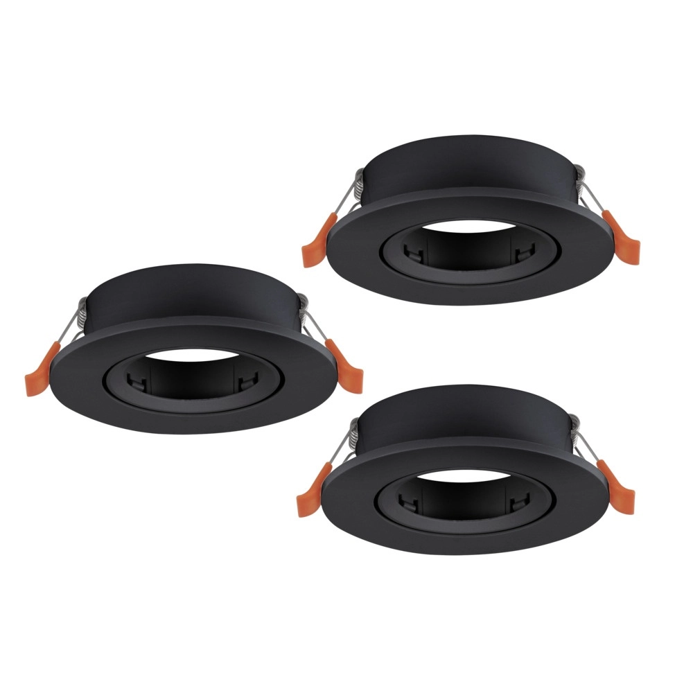 Set van 3 inbouwspots Barranco zwart Ø 9cm