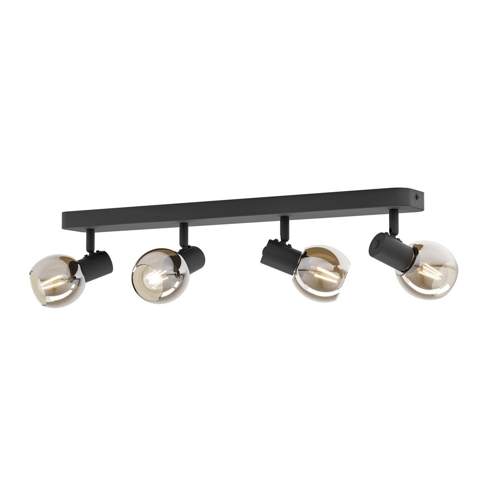 Plafondlamp Castellazo 4-lichts zwart