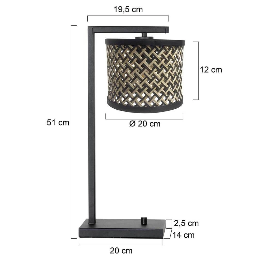 Tafellamp Stang met dimmer en bamboe kap Steinhauer 8712746172140