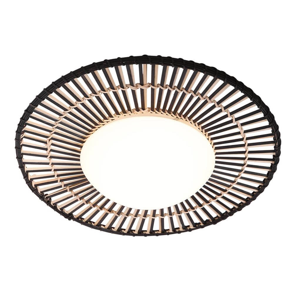 Plafondlamp Aura zwart met bamboe