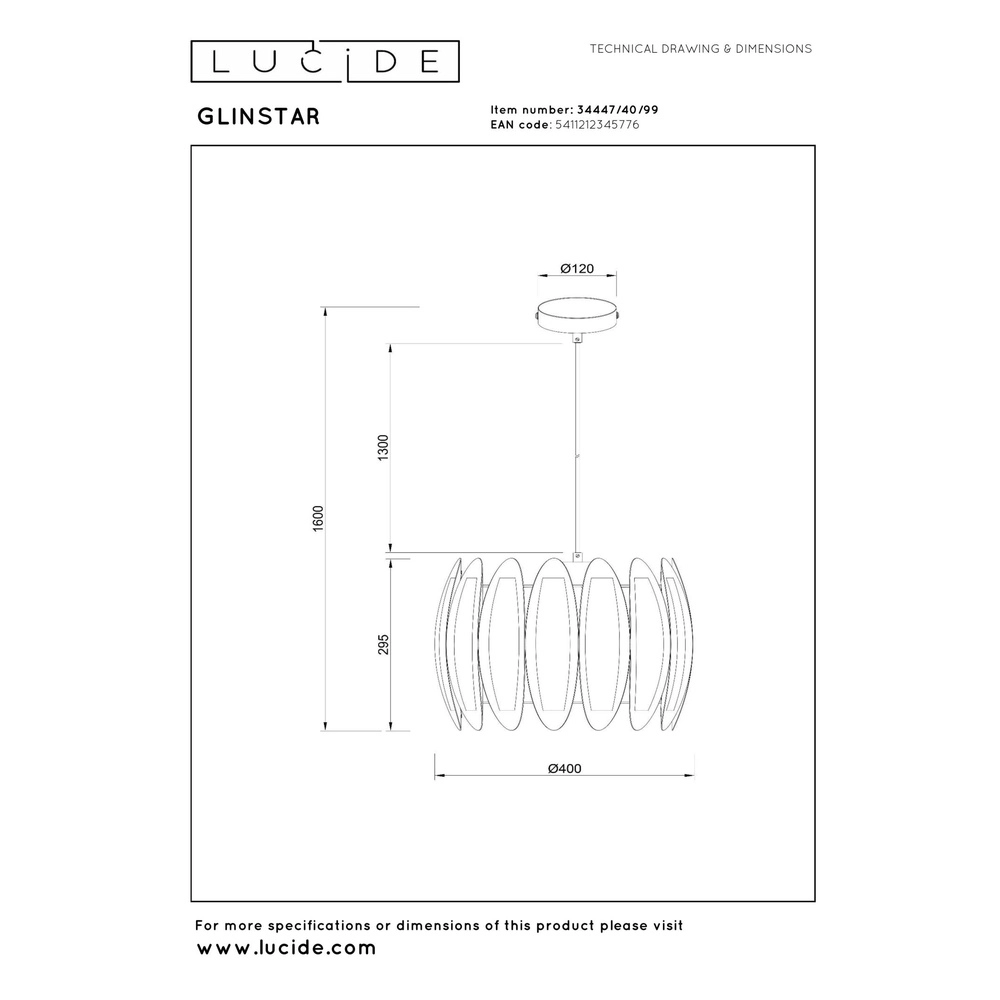 Gekleurde hanglamp Glinstar design Lucide 5411212345776