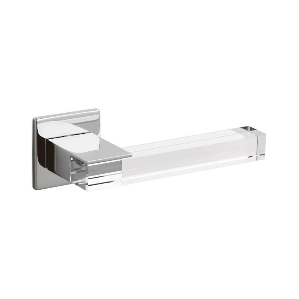 Design deurklink Ice Cube chroom en transparant
