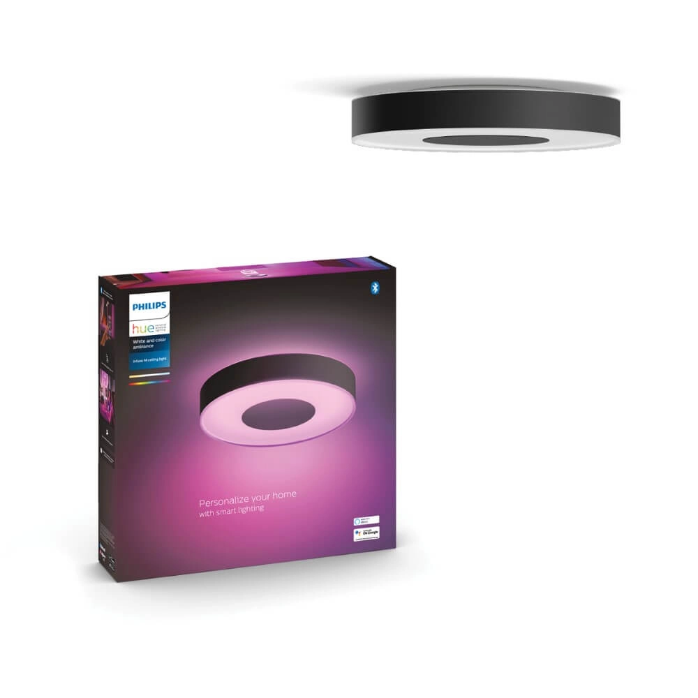 Plafondlamp Hue Infuse M - White and color Ø 38,1cm zwart Philips 8718696176504