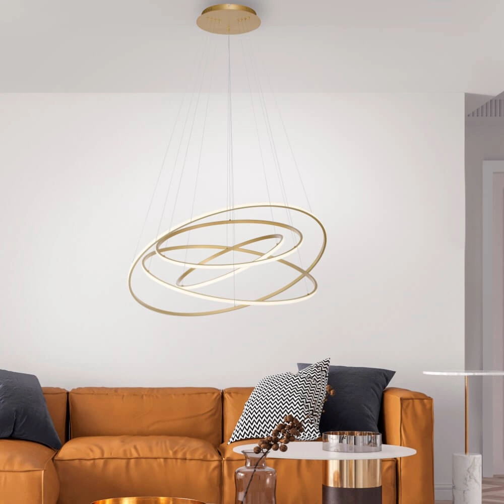 Moderne hanglamp Tessara messing Paul Neuhaus 4012248372661