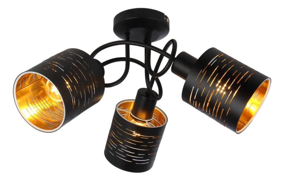 Plafondlamp zwart Tunno 3-lichts