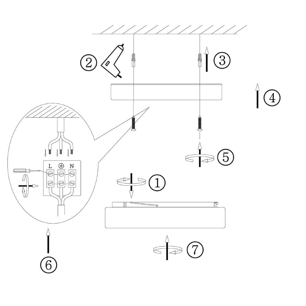 Led plafondlamp Ceiling 22cm 2950K metaalgrijs Steinhauer 8712746115284