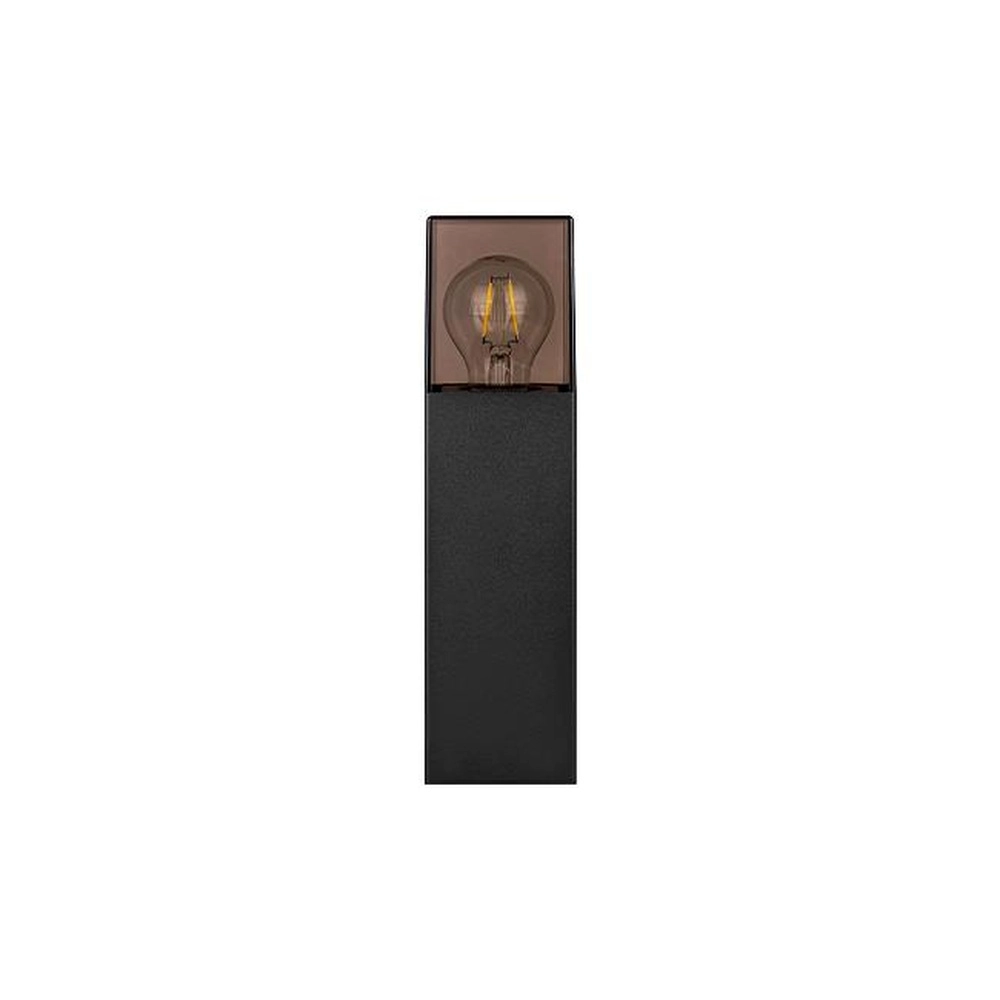 Moderne tuinlamp Denver zwart met smoke glas 30cm Lyora 5904703019589