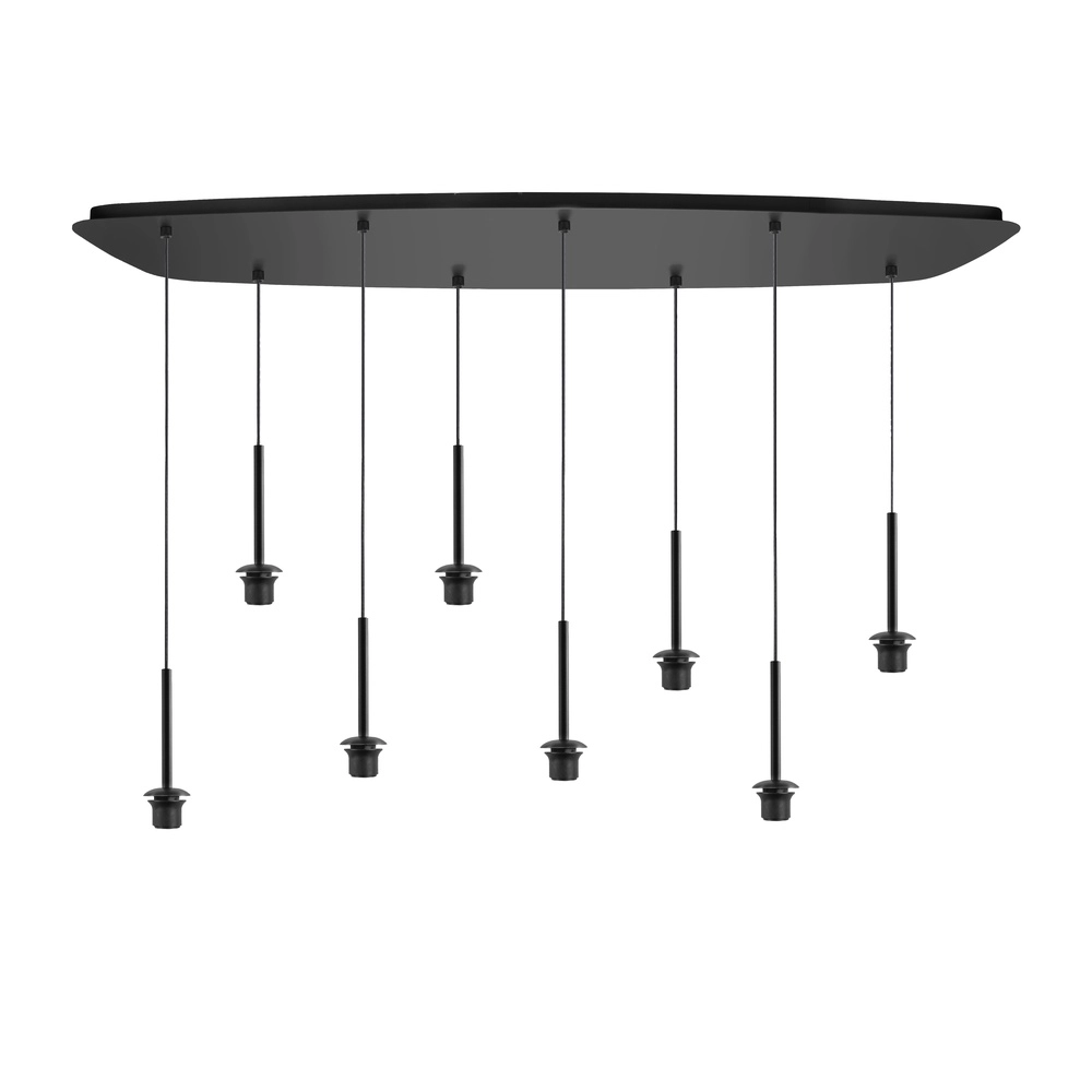 Hanglamp Bellini 8-lichts zwart met goud glas Highlight