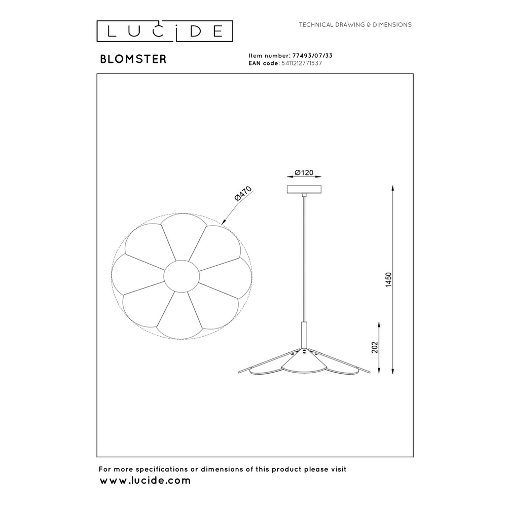 Design hanglamp Blomster groen Lucide 5411212771537