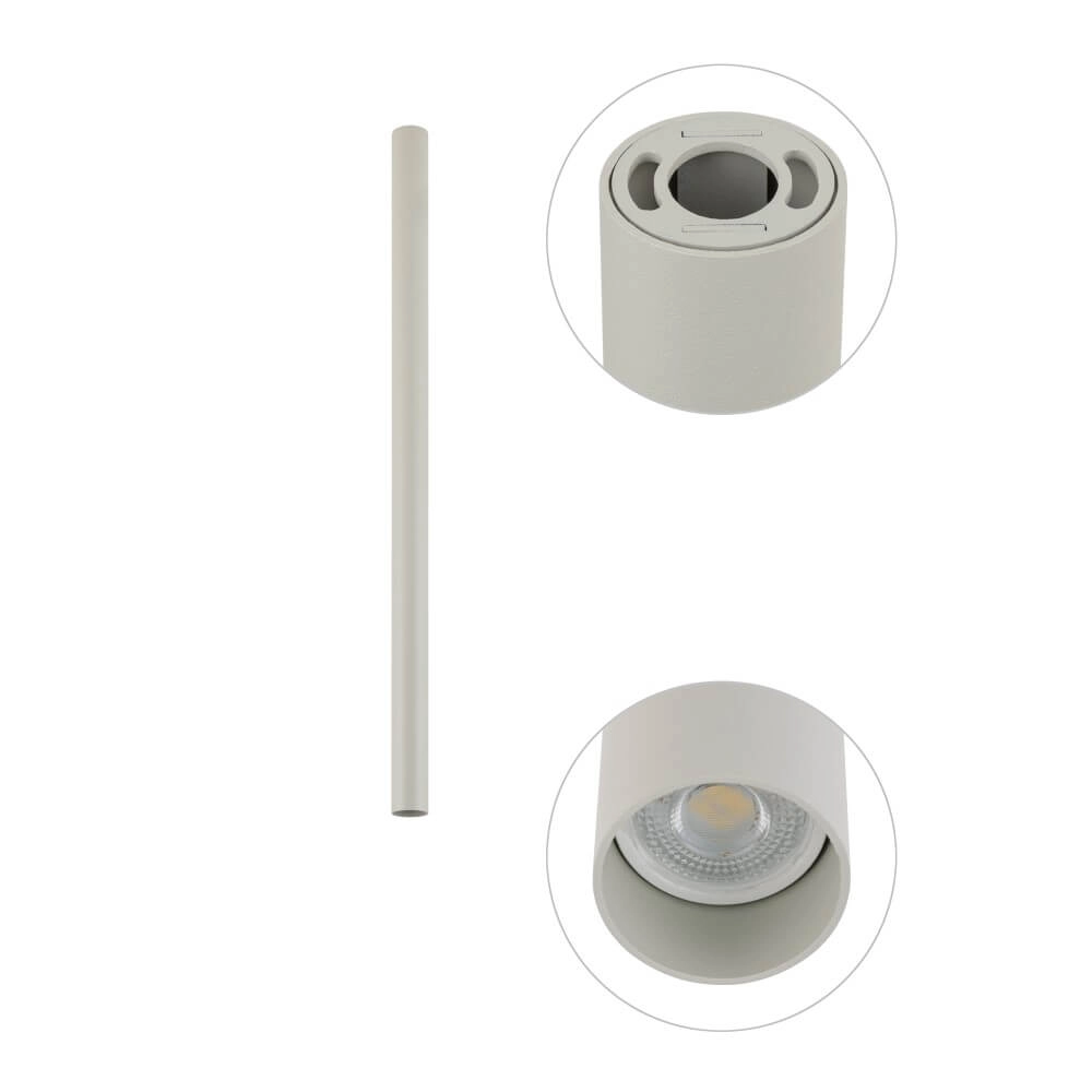 Lange opbouwspot Fourty M 75cm - lichtgrijs Lyora 5903139108867
