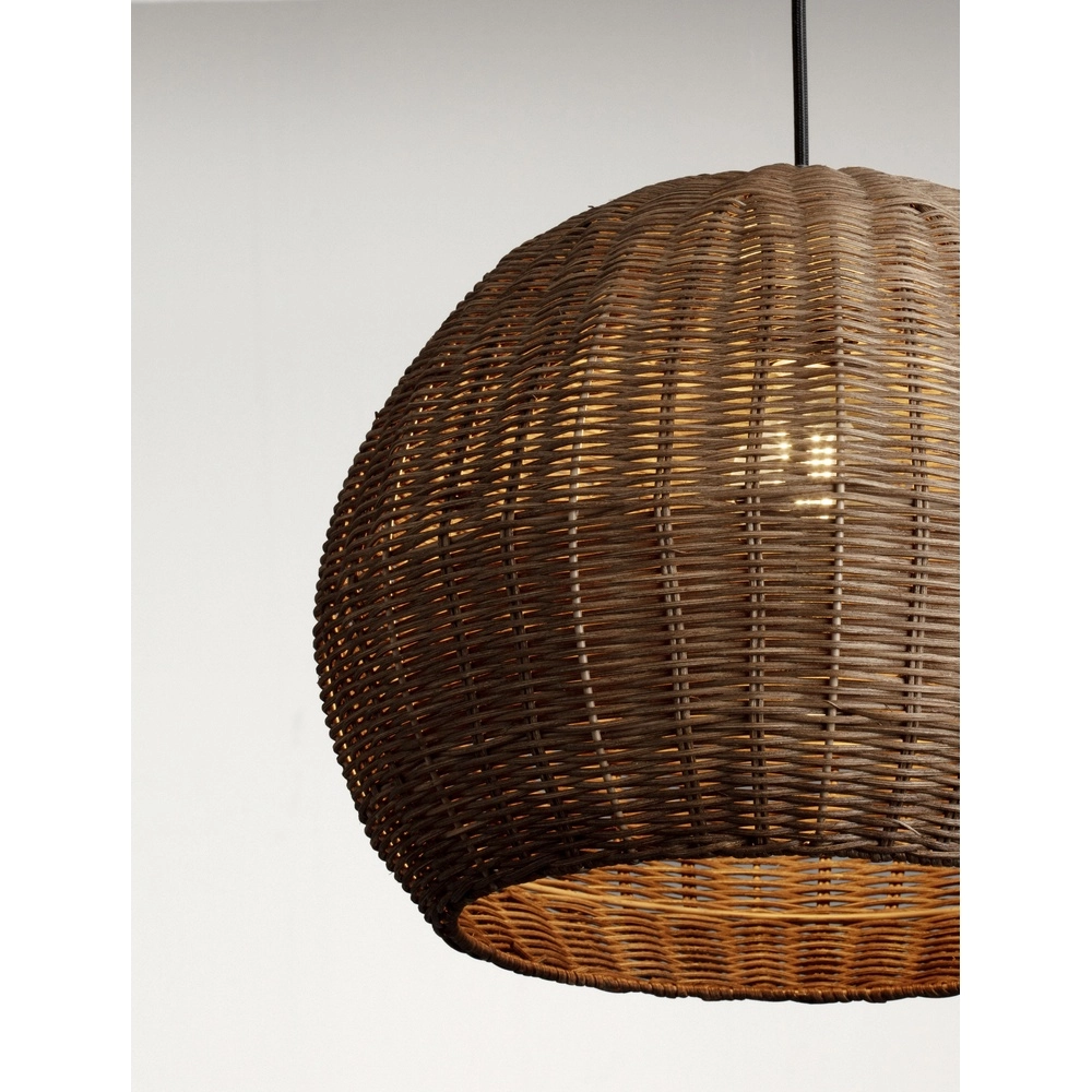 Hanglamp Rielo zwart met rotan Lyora 5212017487957
