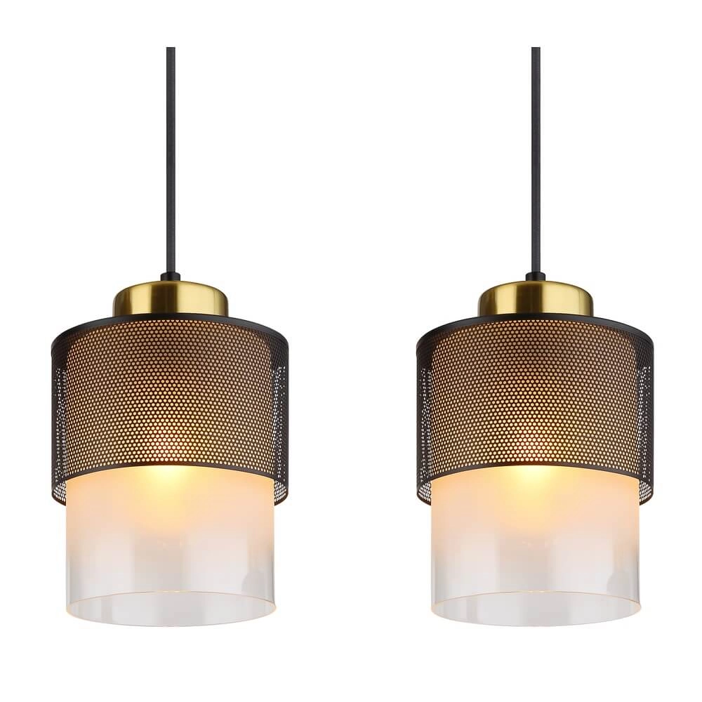 Hanglamp Olga 4-lichts zwart met gaas Globo 9007371455485