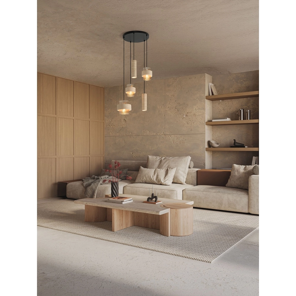 Moderne hanglamp Melony zand bruin