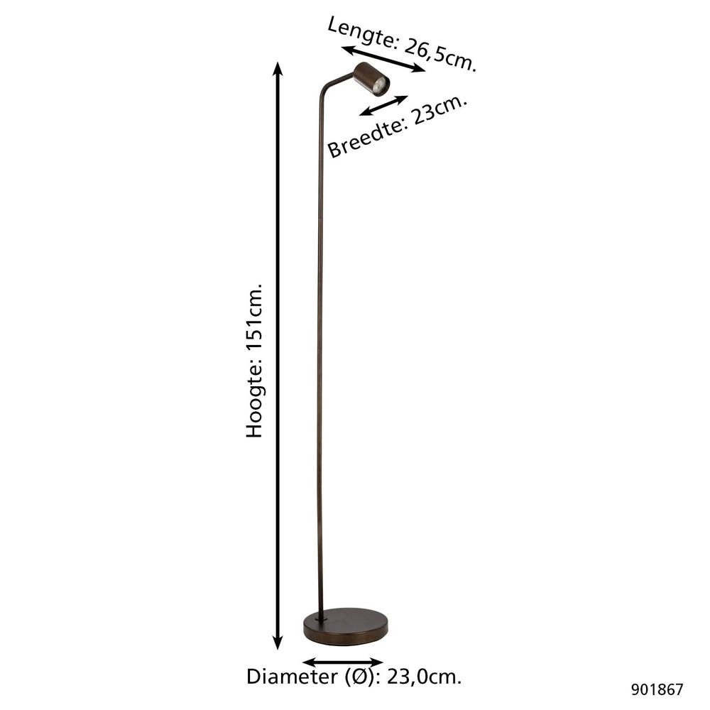 Bronzen vloerlamp Rigomagno design Eglo 9008606360314