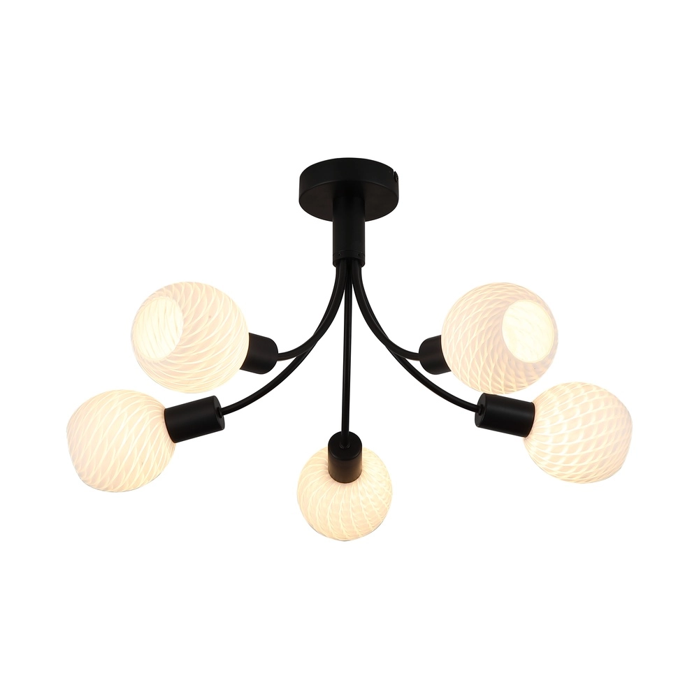 Plafondlamp Nova zwart 5-lichts