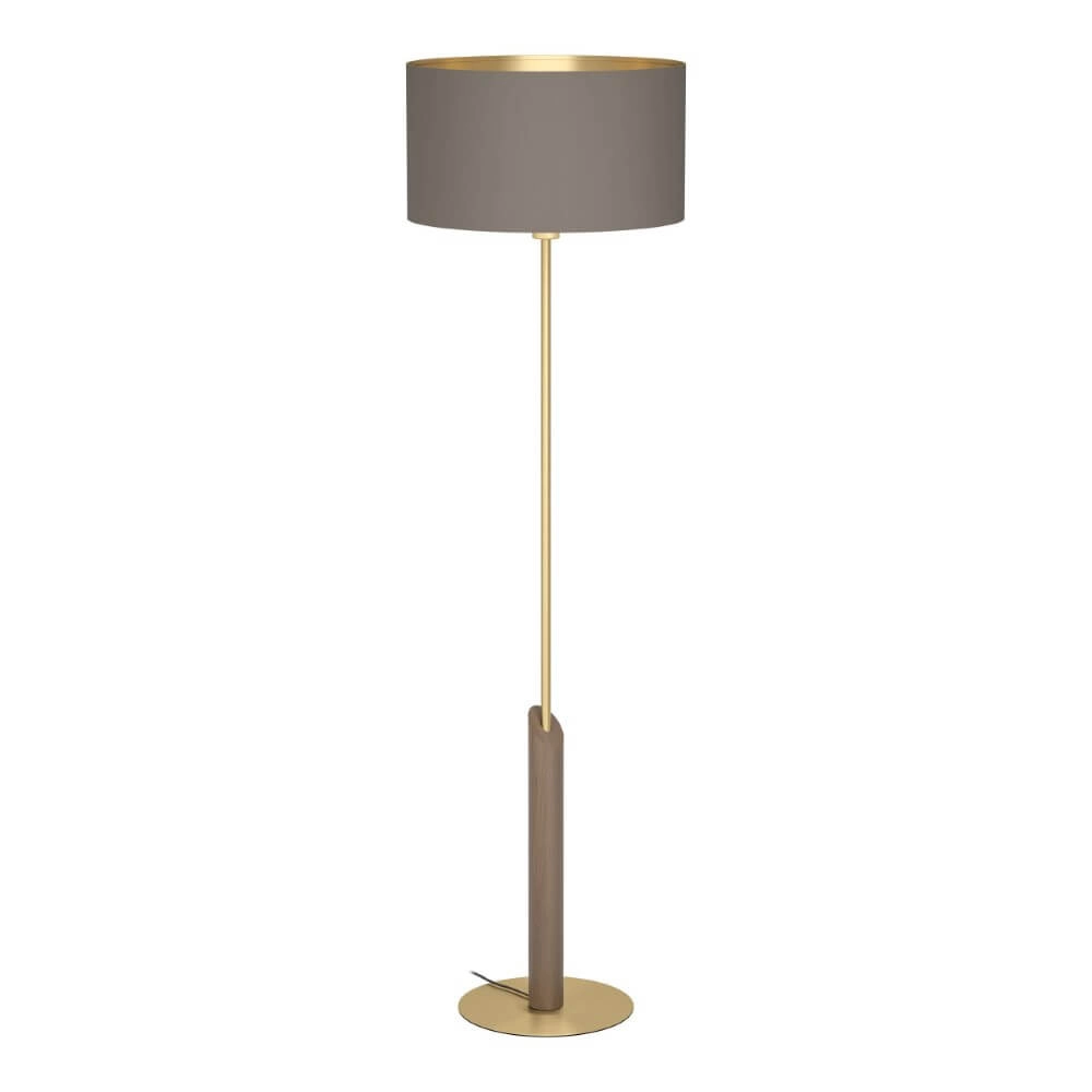 Staande lamp Santandria goud met bruine kap