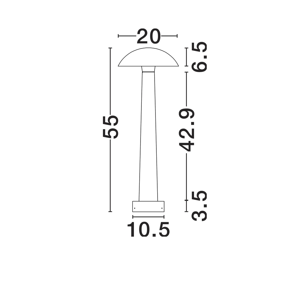 Ronde tuinlamp Tura betongrijs 55cm Lyora 5212017454645