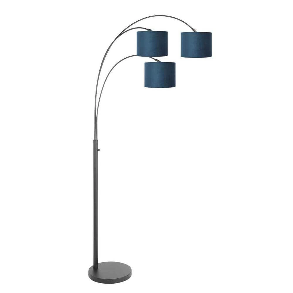 Vloerlamp Sparkled Light zwart met blauwe kappen