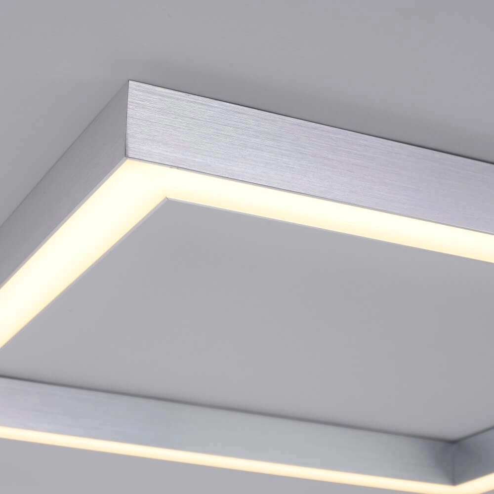 Vierkante plafondlamp Pure Lines Square aluminium Paul Neuhaus 4012248357910