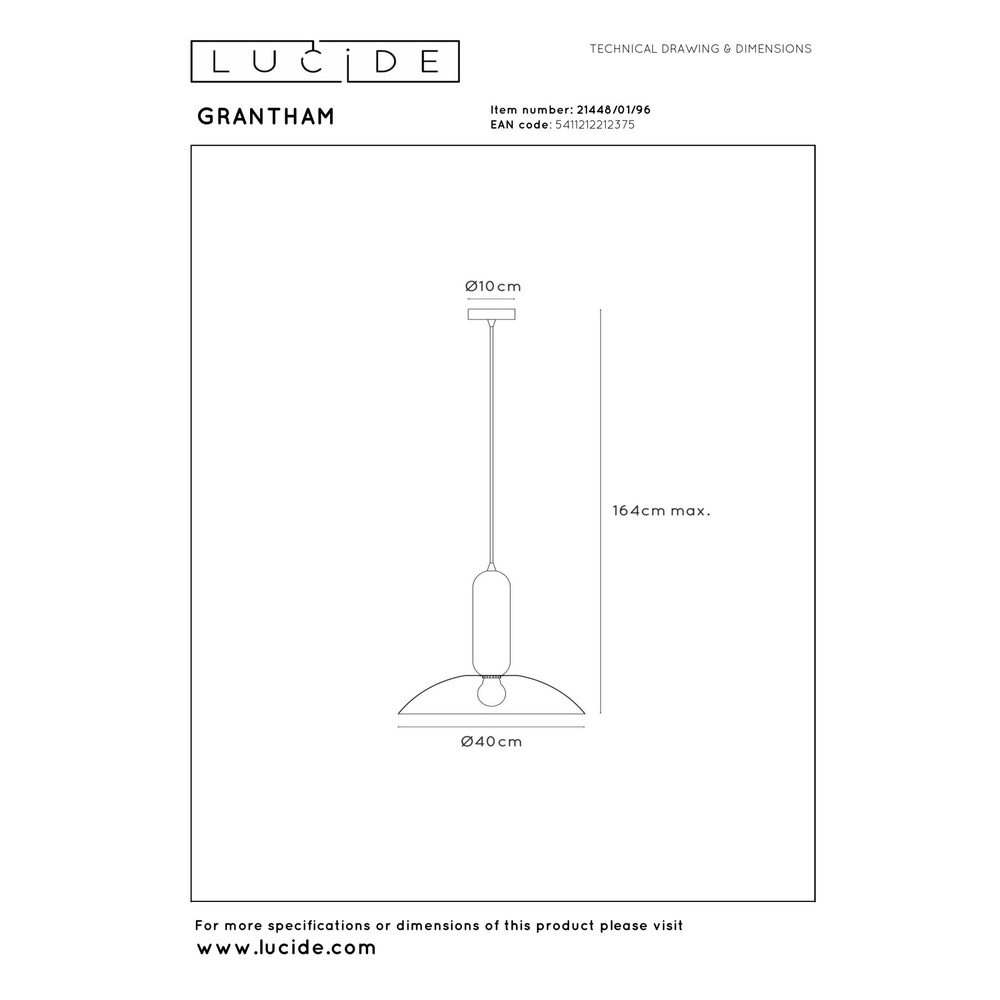 Hanglamp Grantham koffie bruin Lucide 5411212212375