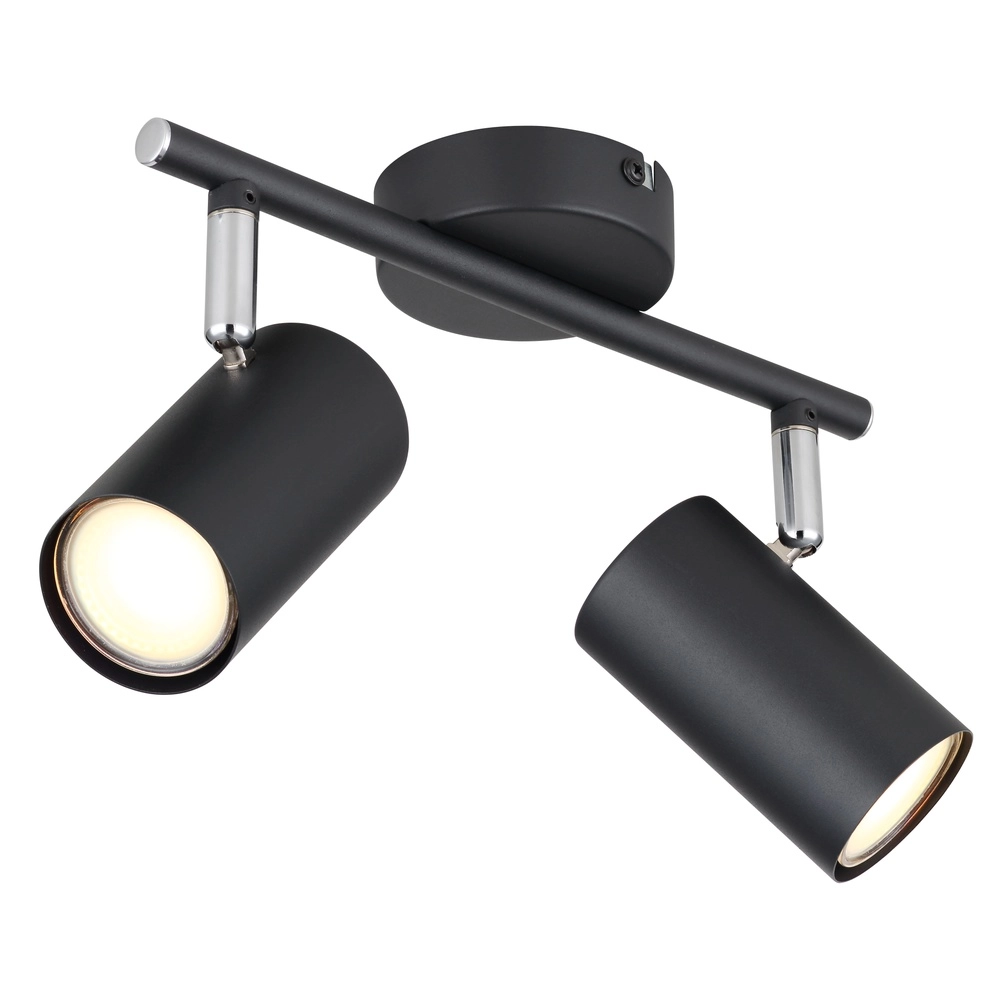 2-lichts plafondlamp Allvi zwart
