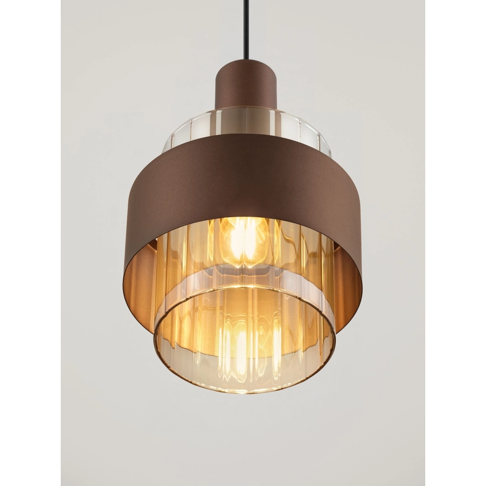 Moderne hanglamp Serena koffie bruin Ø 18,5cm Lyora 5212063501133