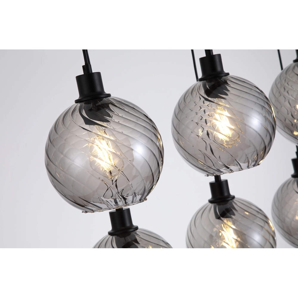 Hanglamp Radiance 6-lichts zwart Searchlight 5053423305844