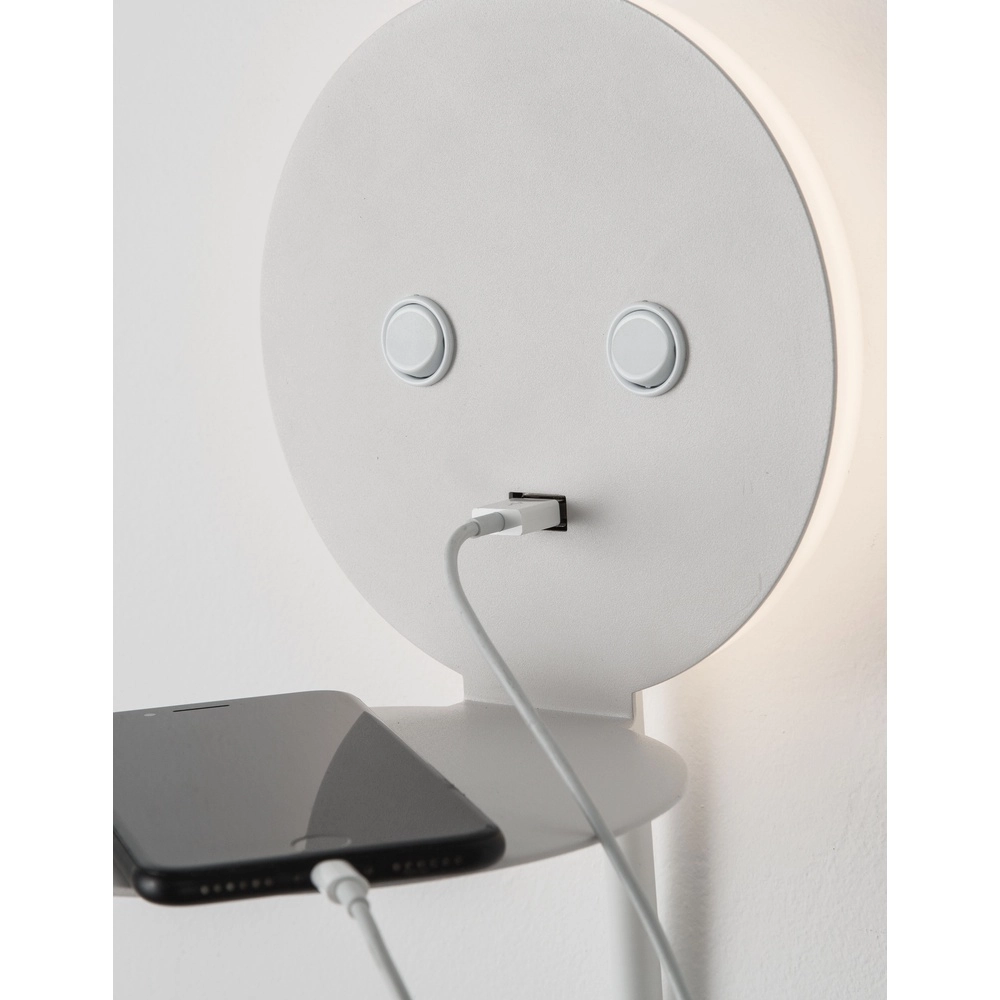 Bedlampje Eclip wit met usb Lyora 5212017423689