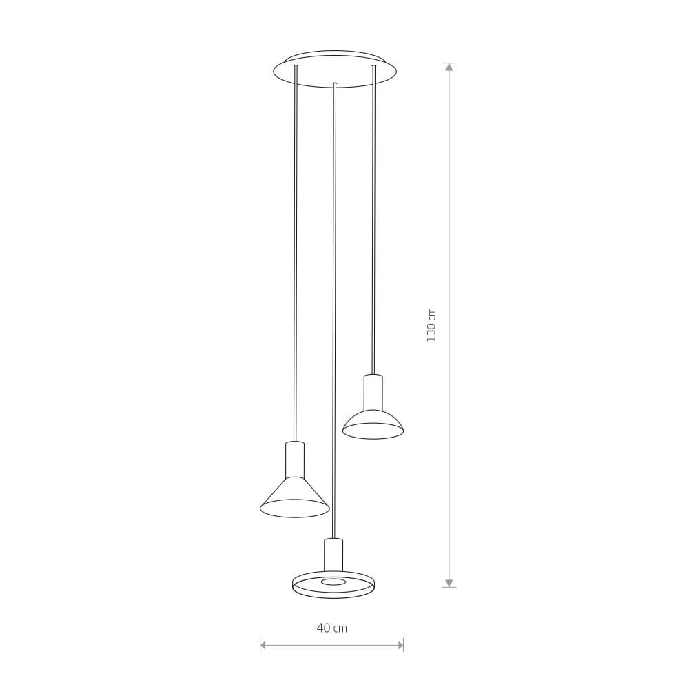 3-lichts hanglamp Hermanos zwart Lyora 5903139109055