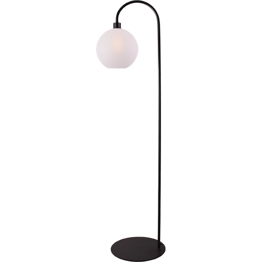 Vloerlamp Lazise zwart met wit glas