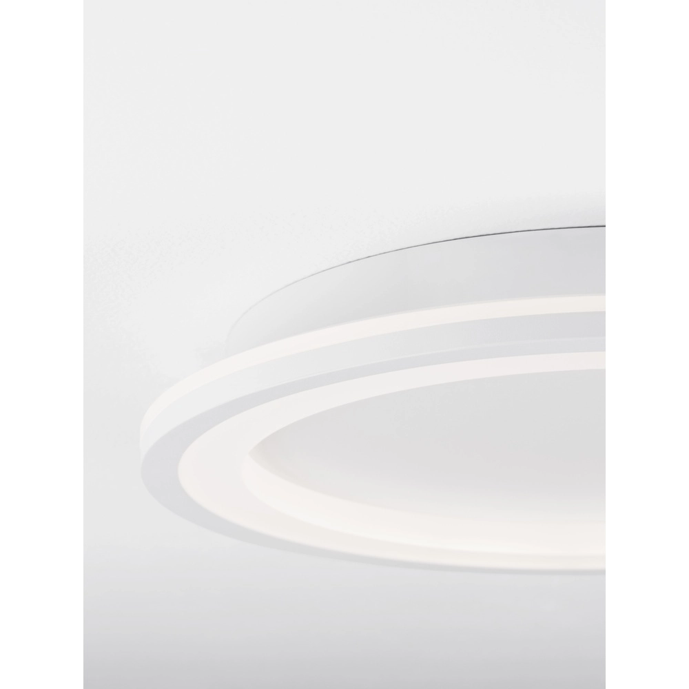 Strakke plafondlamp Oggy wit Ø 37cm Lyora 5212017432087
